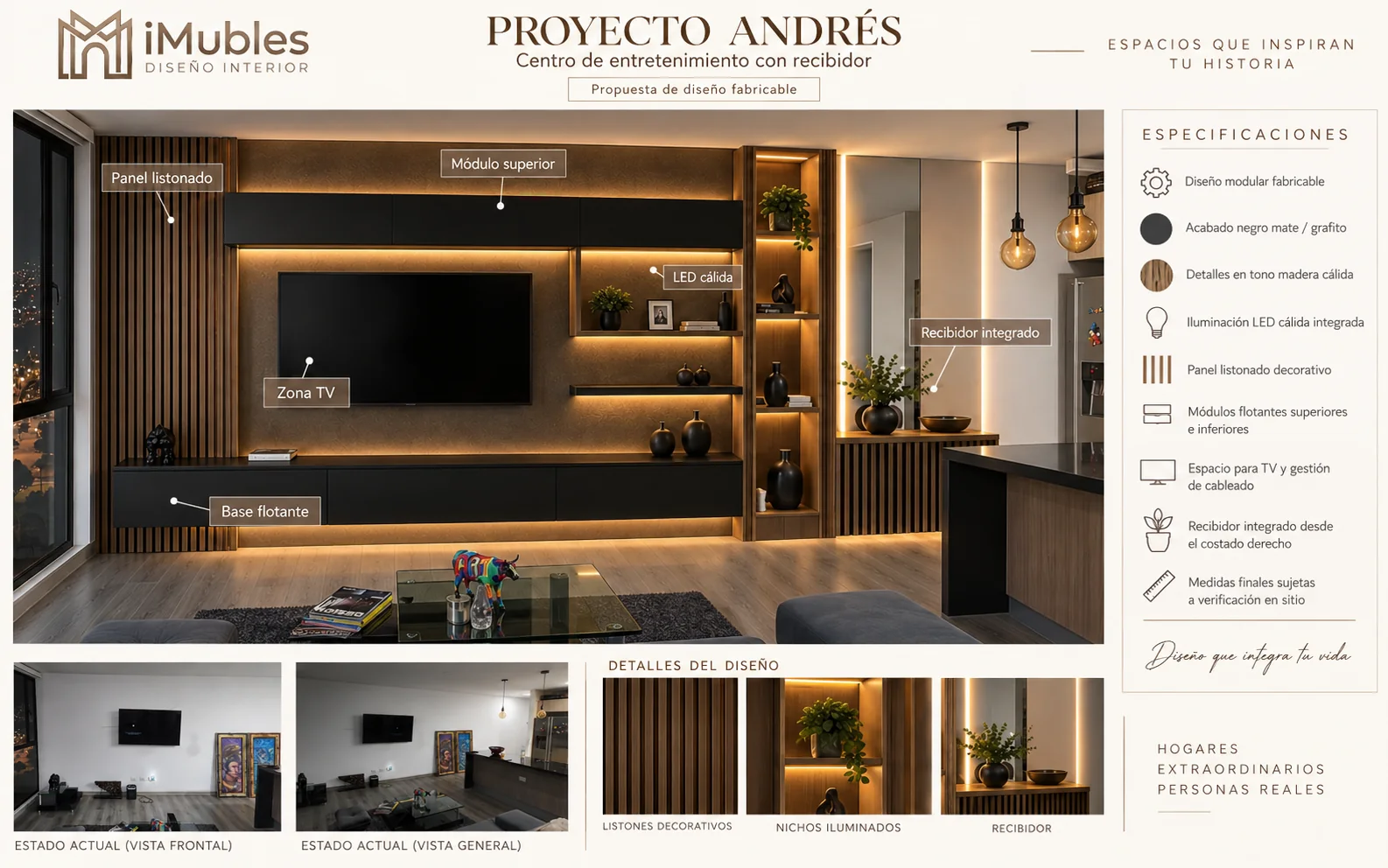 Proyecto Andrés, centro de entretenimiento con recibidor